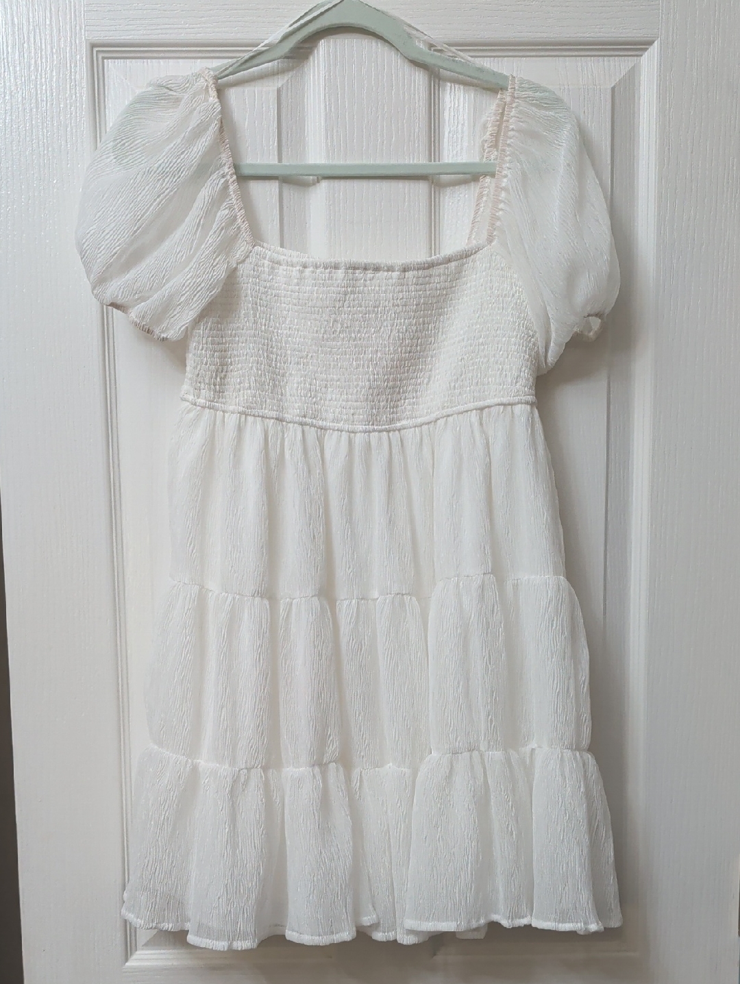 Altar'd State Smocked White Mini Dress: Graduation Dress Size M Adult /Teen